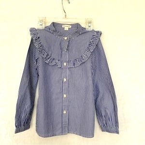 Crewcuts Stripped Blouse Long Sleeve. Size L Girls. Colors Blue & White
